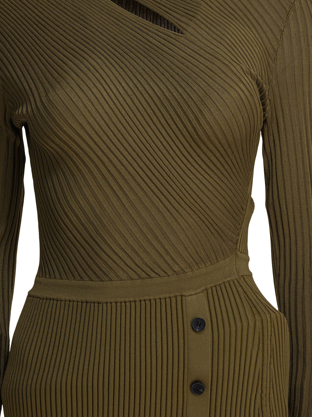 Self-Portrait Ribbed Knit Cut-Out Dress Abiti - Verde | 994db6c8f2a94fa39594d7d5a9db9861eac10a24