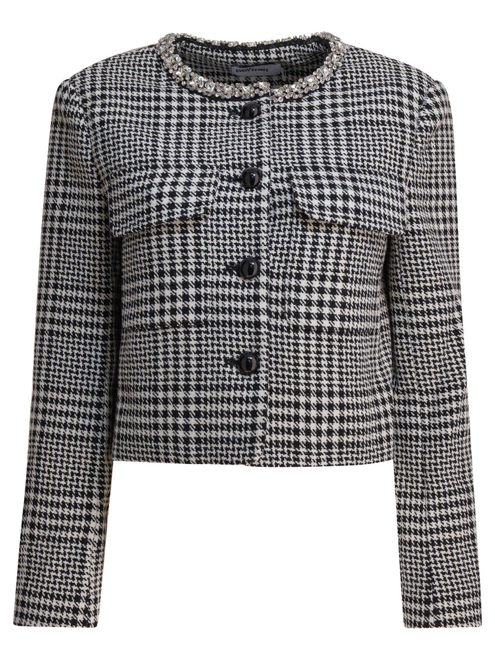 Self-Portrait Houndstooth Blazer Jackets and Coats - Nero | 0b25771f70e1d2f1c90991f4e41a0dfc82ad5b36