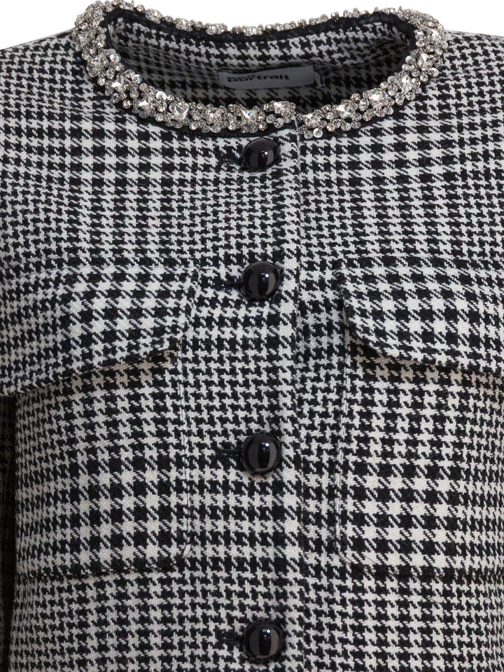 Self-Portrait Houndstooth Blazer Jackets and Coats - Nero | b9e2f9a841763941dbbbfb9649eeaa1bb281e5ef