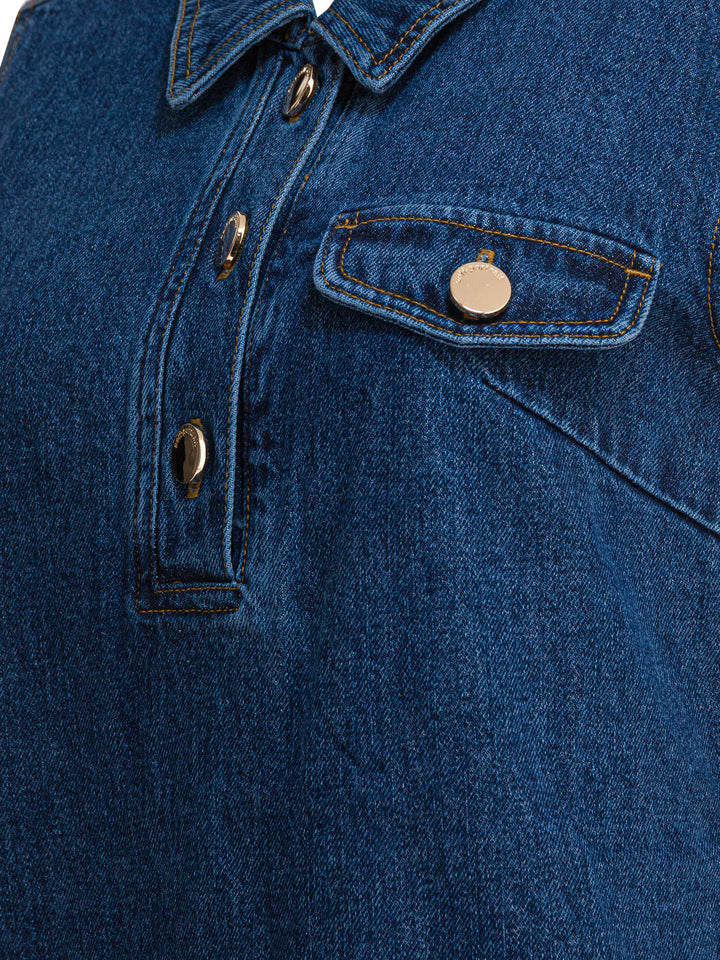 Self-Portrait Short Denim Dress Abiti - Blu | f8cd9c262059696e8b10e4d70a413aab9d508098