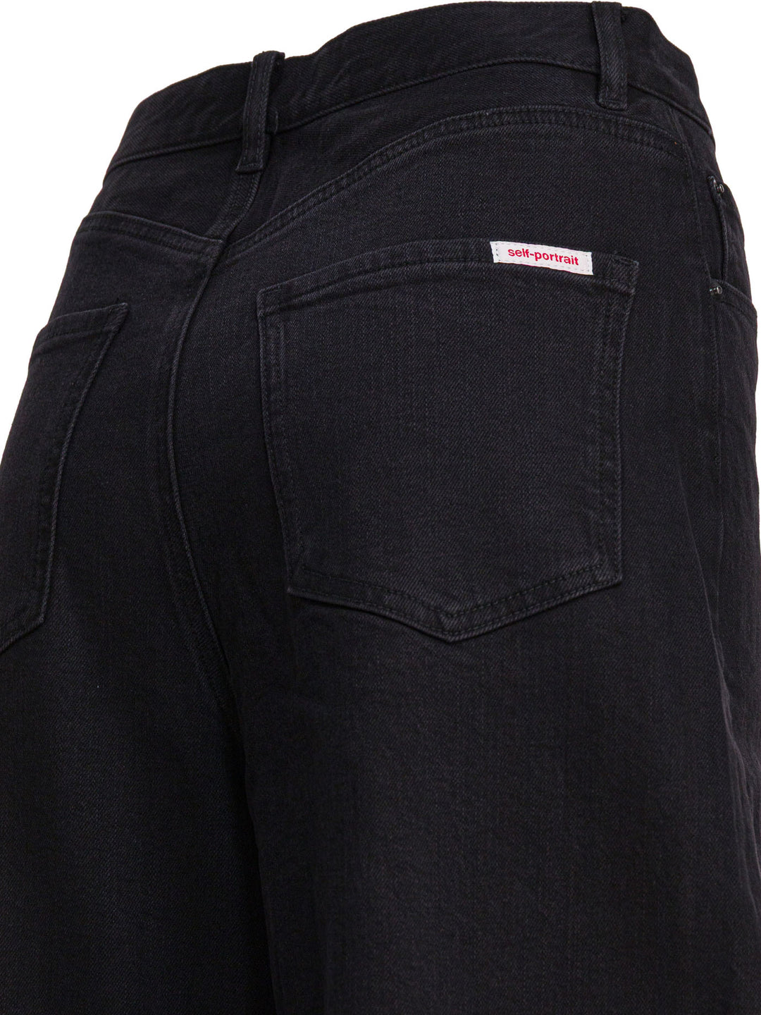Self-Portrait Wide Leg Jeans - Nero | 9d75a45c158adb1d07beda86ebf1bd008bfe0fef