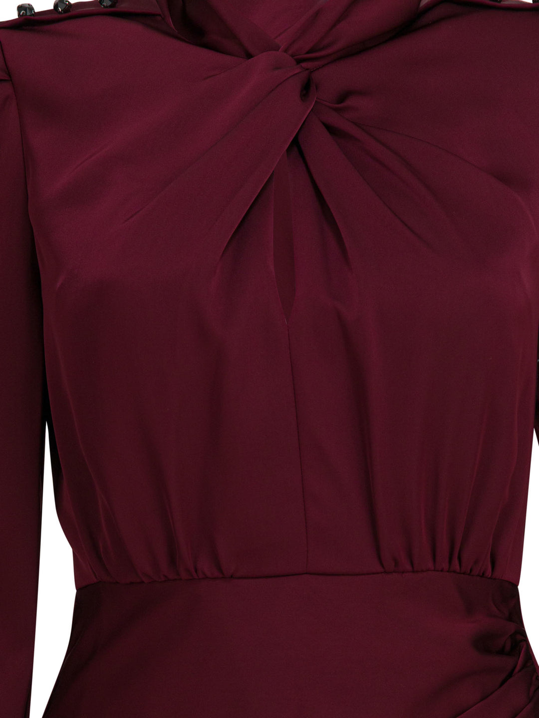 Self-Portrait Satin Midi Dress Abiti - Viola | 47e7f2f7aaeb9483555d5097bdf61a4c9b8ffb19