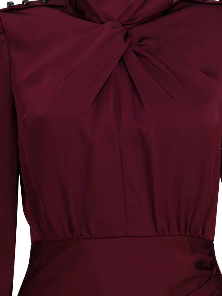 Self-Portrait Satin Midi Dress Abiti - Viola | 47e7f2f7aaeb9483555d5097bdf61a4c9b8ffb19