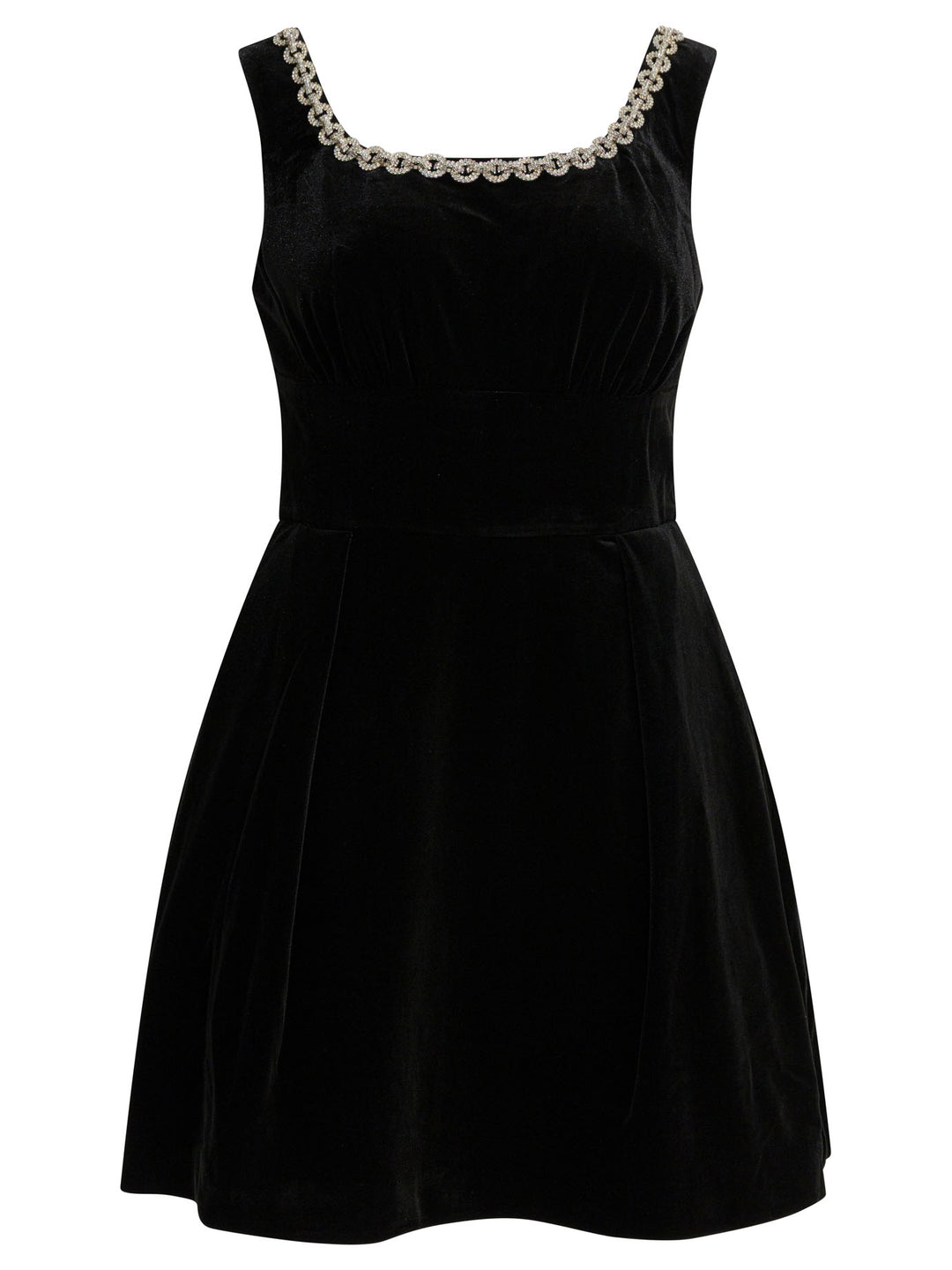 Self-Portrait Velvet Flared Dress Abiti - Nero | ce43bc2eb3dde4a04eb7bb9a75063cbc8a5485e4