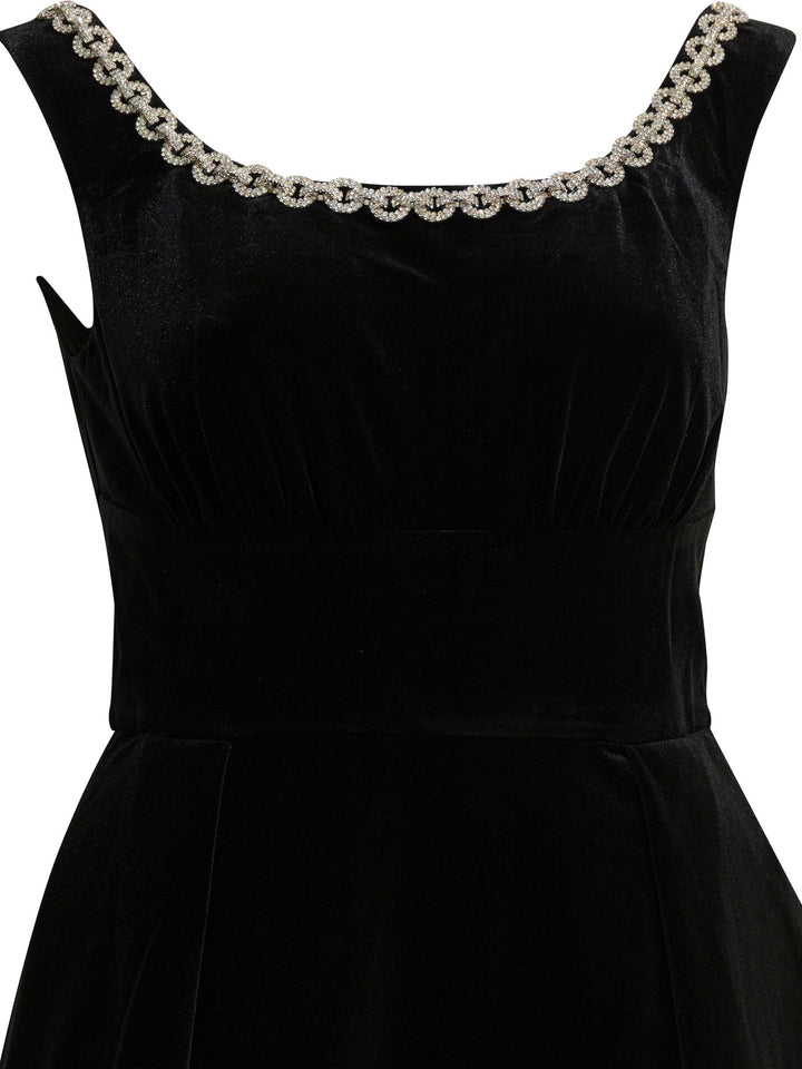 Self-Portrait Velvet Flared Dress Abiti - Nero | 0a2db5f8ce03f8e3255d309919ed1799c3779694