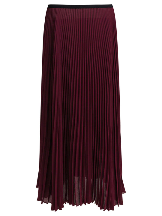 Pleated Skirt Gonne Bordeaux