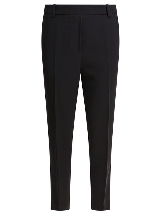 Pants With Elasticized Waist Trousers Nero