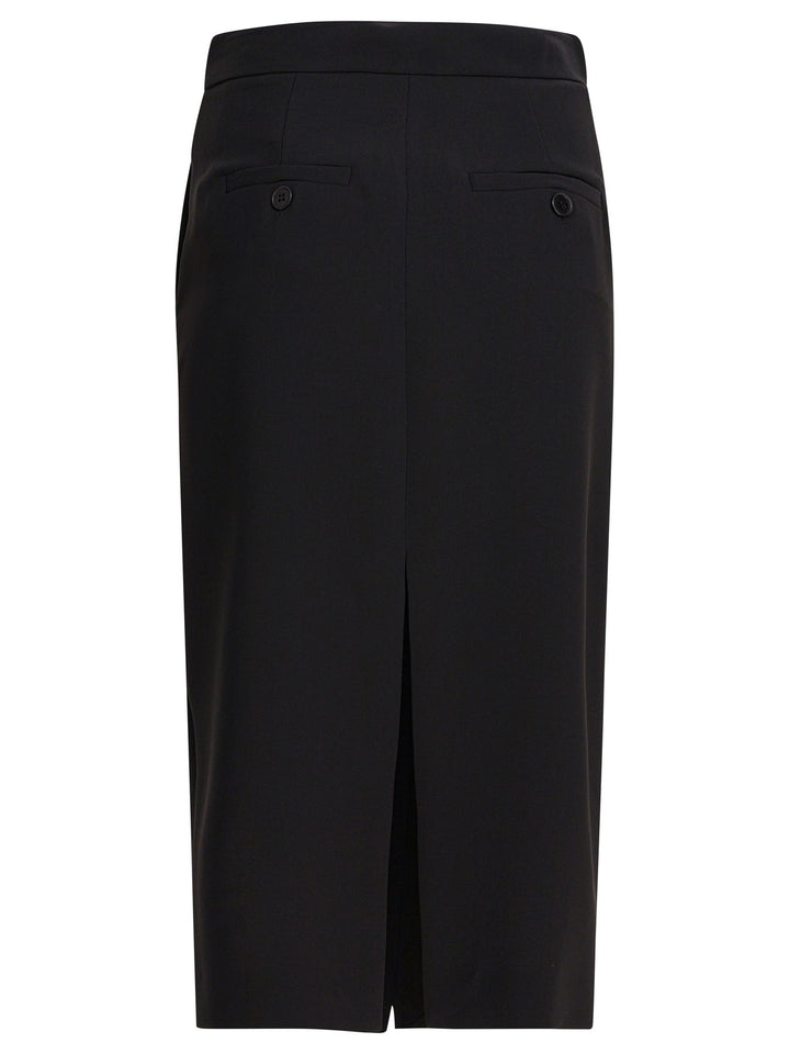 Semper Midi Skirt With Double Slit Gonne - Nero | 35dd5790071b191c3e0d06abe7d18e1d287736e4