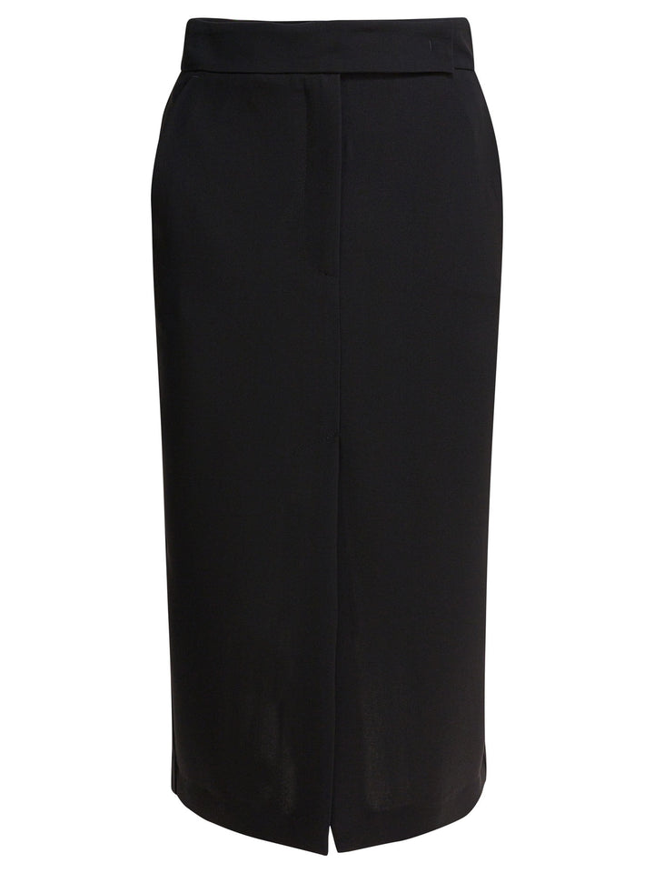 Semper Midi Skirt With Double Slit Gonne - Nero | 6dcd6db65893c79fda221a331da7e1e616a4fb0c