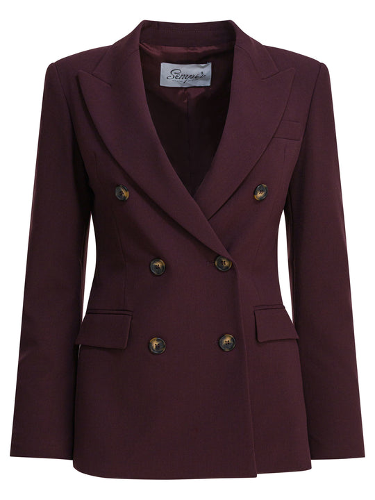 Balzer Double-Breasted Jackets And Coats Bordeaux