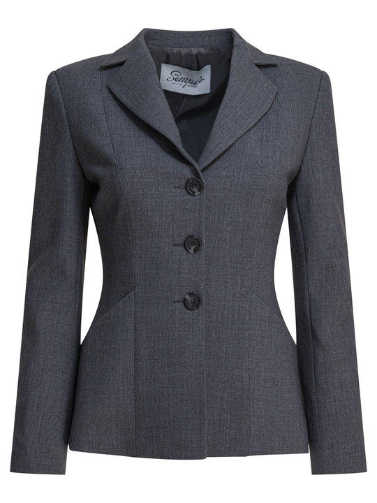 Single-Breasted Blazer Jackets And Coats Grey