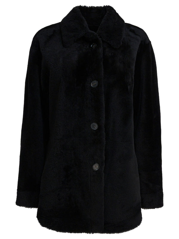 Long Reversible Leather Coat Jackets And Coats Nero