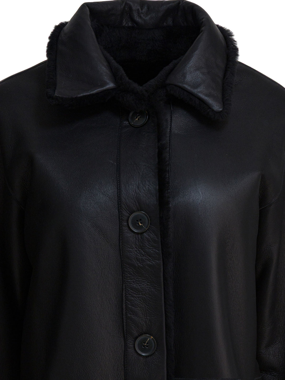 Semper Long Reversible Leather Coat Jackets and Coats - Nero | 75e97fe07fc79cfb891c36ec778b06705b815585