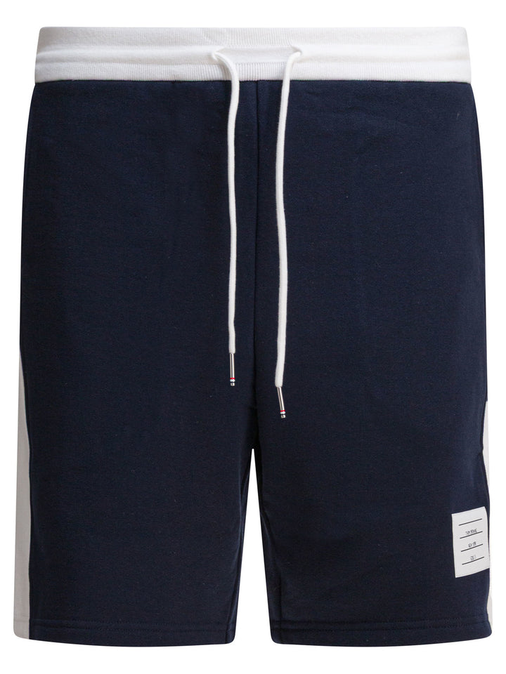 Thom Browne Loopback 4-Bar Shorts - Blu | f860f74420be201da32699cc60d0ef18fa2a2325