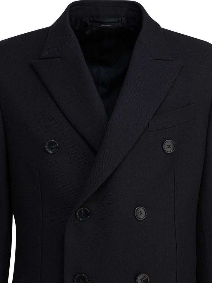 Tom Ford Double-Breasted Wool Jacket Jackets and Coats - Nero | 7a31ffff8d9a9175cfcdba008a57aa035dab3e06