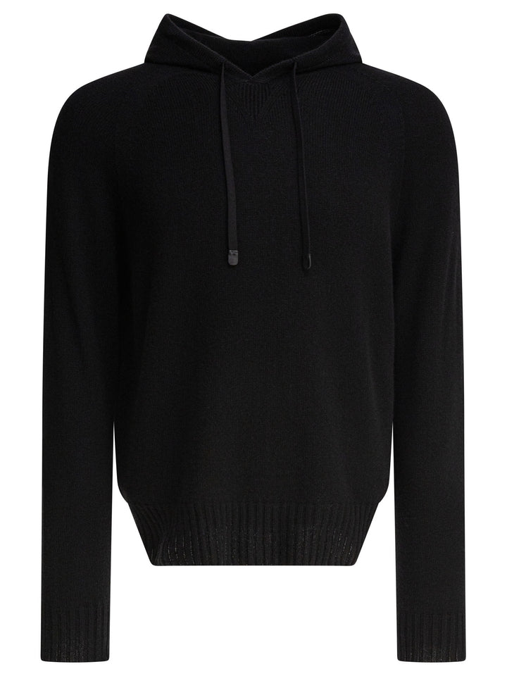Tom Ford Cashmere Hooded Sweater Knitwear - Nero | 11274570478f622a7c84d7259d1c4633718391f0