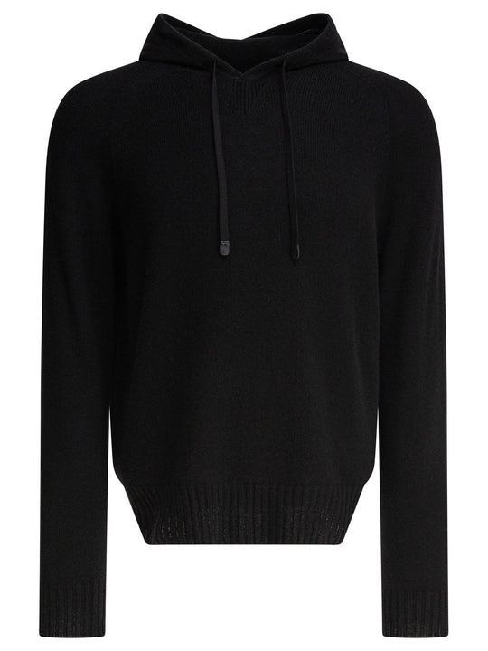 Cashmere Hooded Sweater Knitwear Nero