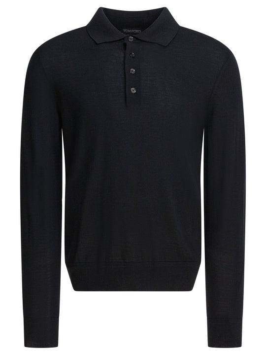 Long-Sleeved Polo Shirt Polo Shirts Nero