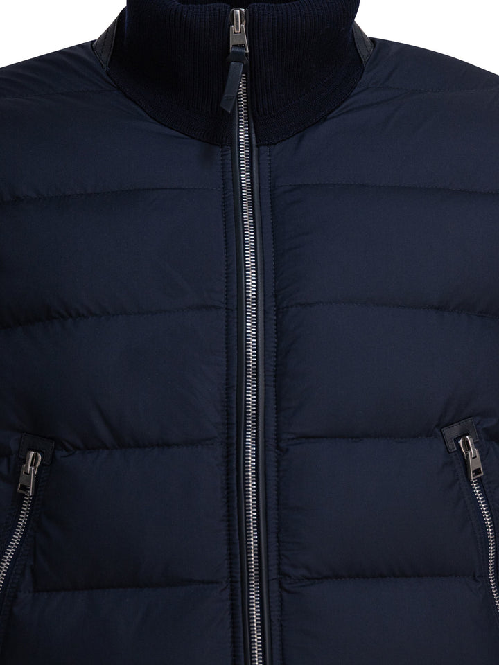 Tom Ford Nylon And Wool Short Down Jacket Jackets and Coats - Blu | 78e2391c35d7b323ecdba1ffb36b34e369015726