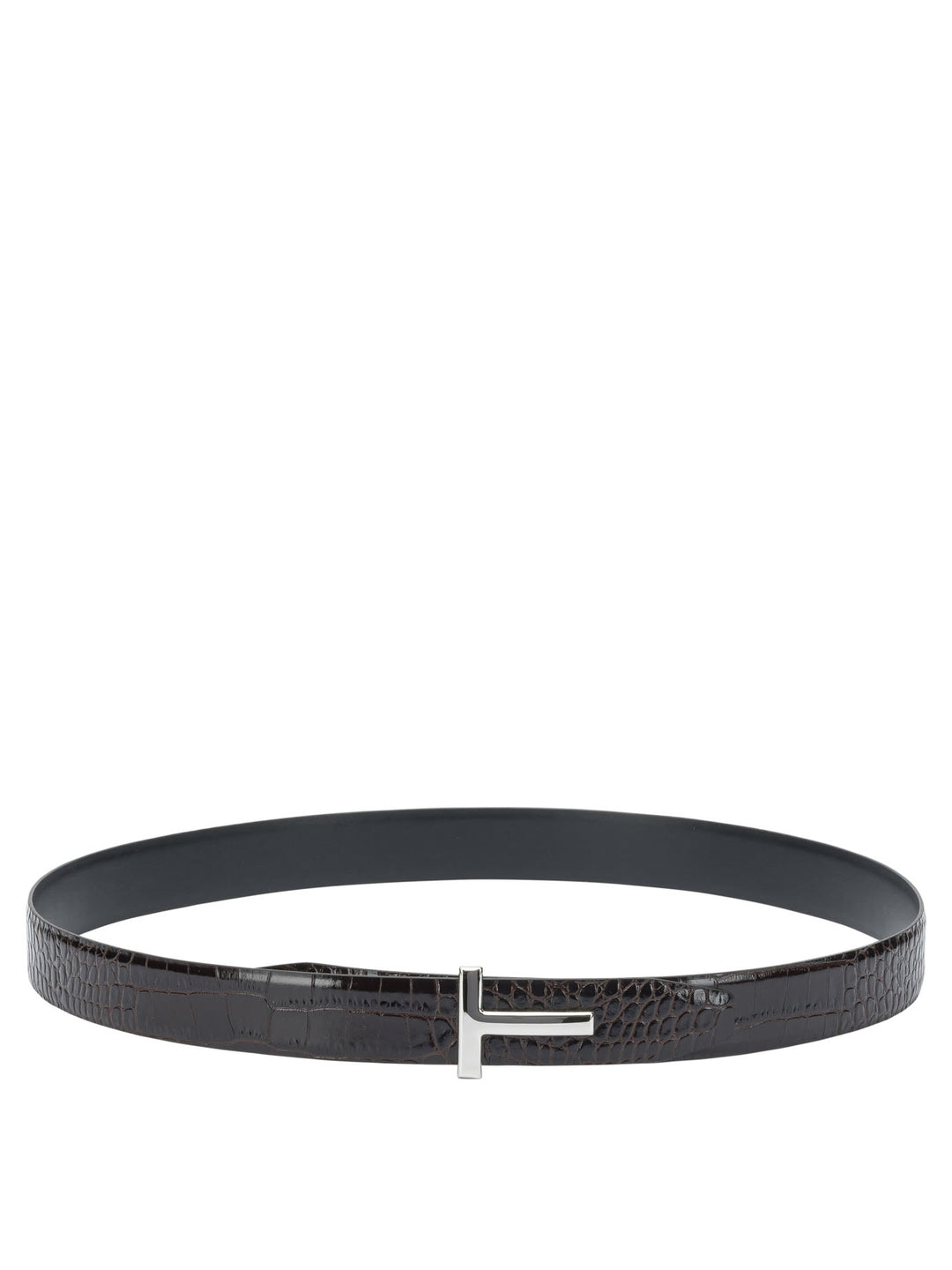 Tom Ford Belt With Crocodile Print Cinture - Marrone | 9d4a5bfc1b6935d8ed67eab126c06a5531ede8f5