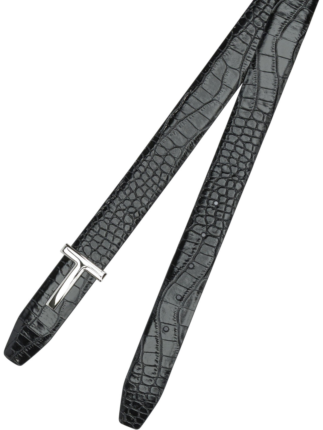 Tom Ford Belt With Crocodile Print Cinture - Nero | b04218db5a7134ac4f6b418788cfd0c426449ce9