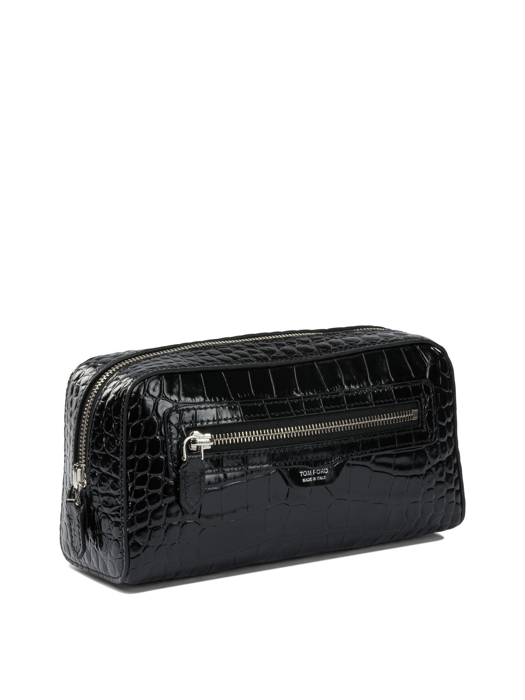 Tom Ford Crocodile Print Leather Beauty Case Clutches - Nero | 2218c407dc9bb6acc4c6d1474e895a5208038fb9