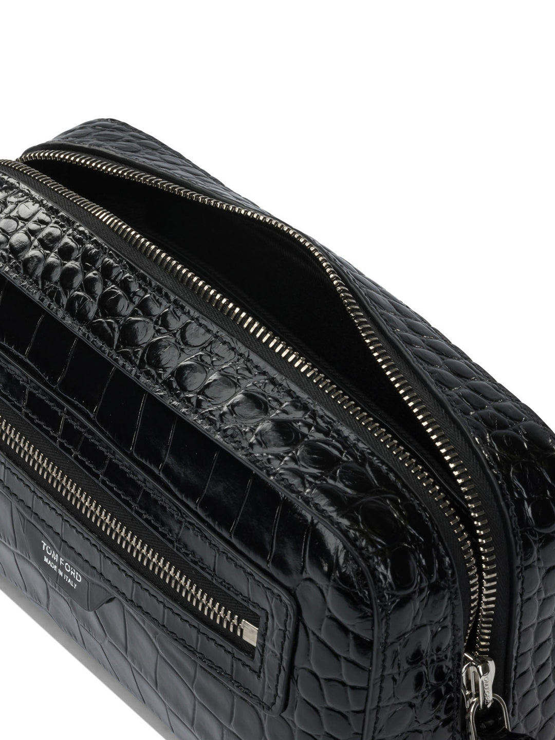 Tom Ford Crocodile Print Leather Beauty Case Clutches - Nero | 0a80a312f8d19c76c4ea1fabc51466e2b2482611
