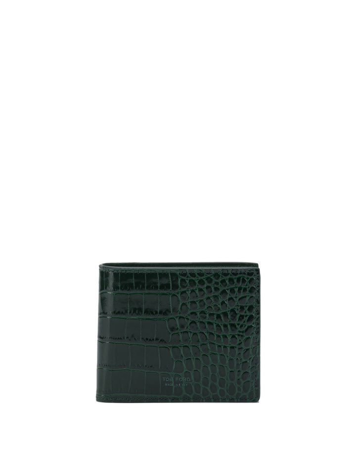 Tom Ford Crocodile Print Leather Wallet Wallets & Card holders - Verde | c6367f304a7f2ec0a635872705c04c21311e9b6e