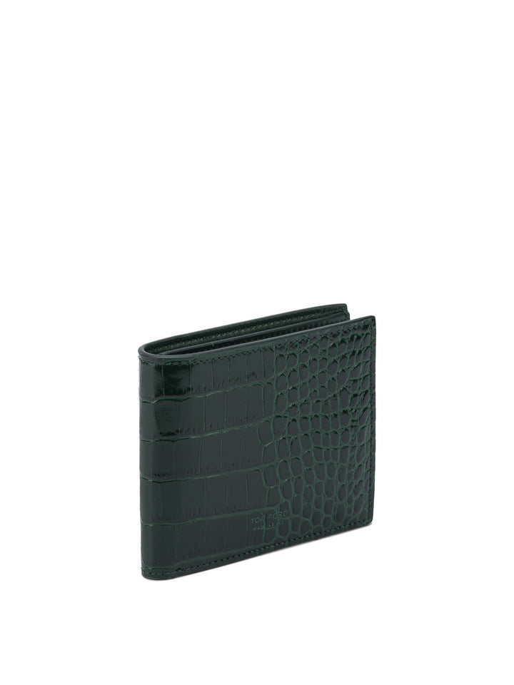 Tom Ford Crocodile Print Leather Wallet Wallets & Card holders - Verde | ea93fc9442d6887620677dee83ec63960006f45a