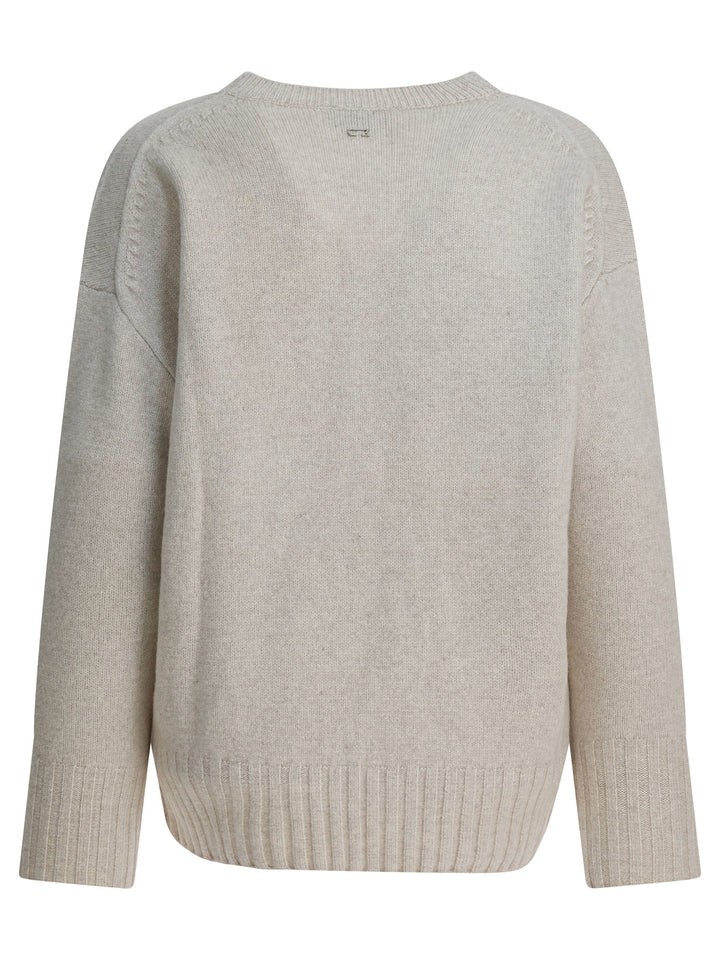 Umarmung Wool And Cashmere V-Neck Sweater Knitwear - Bianco | f5195f7b68e0ffbd40f0bd0c20ed9cf47d88f054