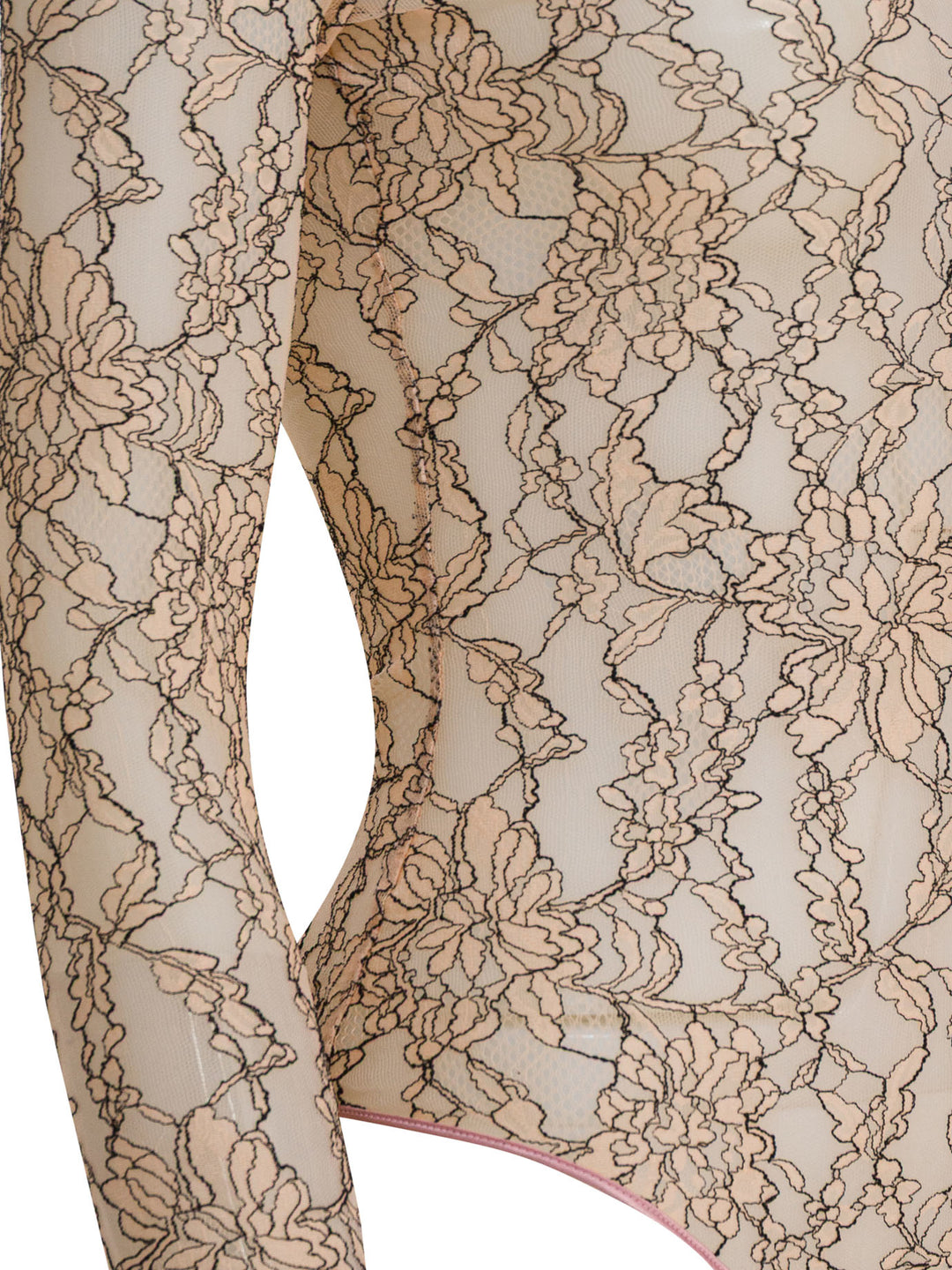 Valentino Floral Lace Bodysuit Top - Beige | 0c51eaac47d142744ab2204cea9cf33949af1291