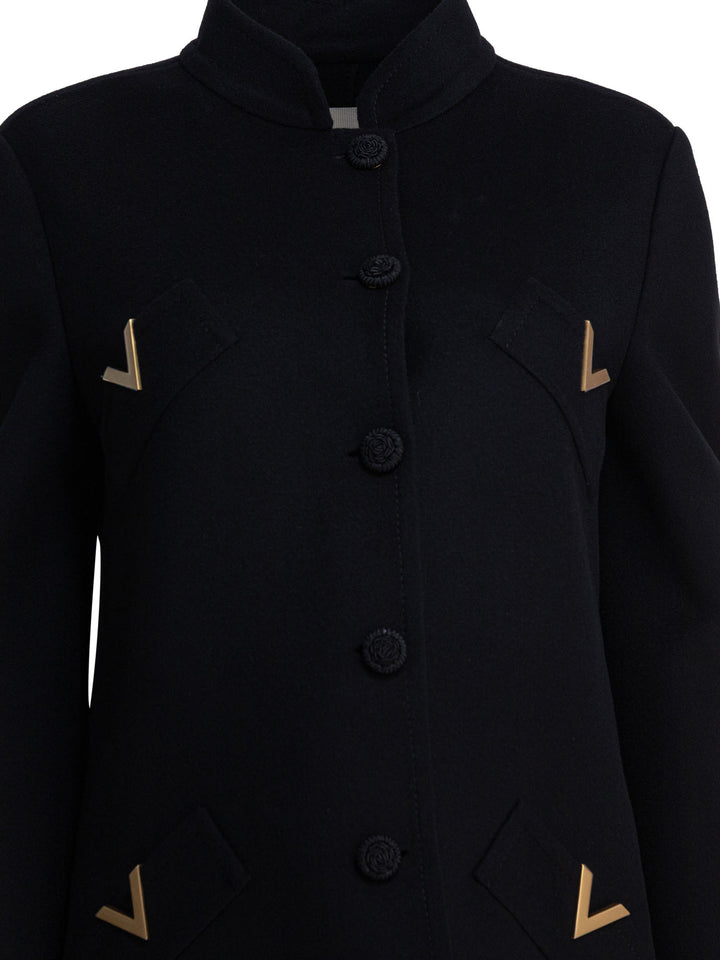 Valentino Wool And Cashmere Coat Jackets and Coats - Nero | 31d238240a9aade0728dc686db4fa9f3d32788f8