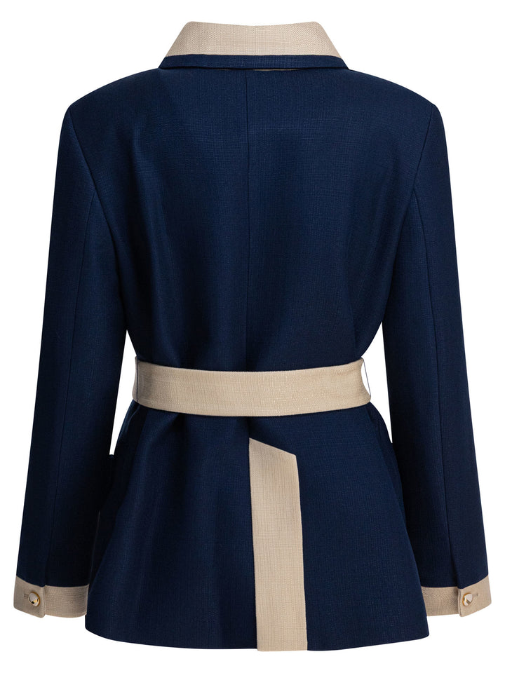 Valentino Viscose Caban Coat Jackets and Coats - Blu | 7a0f248845a6aff869f97c4e4f156830409bb371