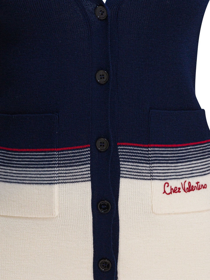 Valentino Virgin Wool Cardigan Knitwear - Blu | 0a8c27066c3be05329f6c52c0b6e1a7a4a9a87f4
