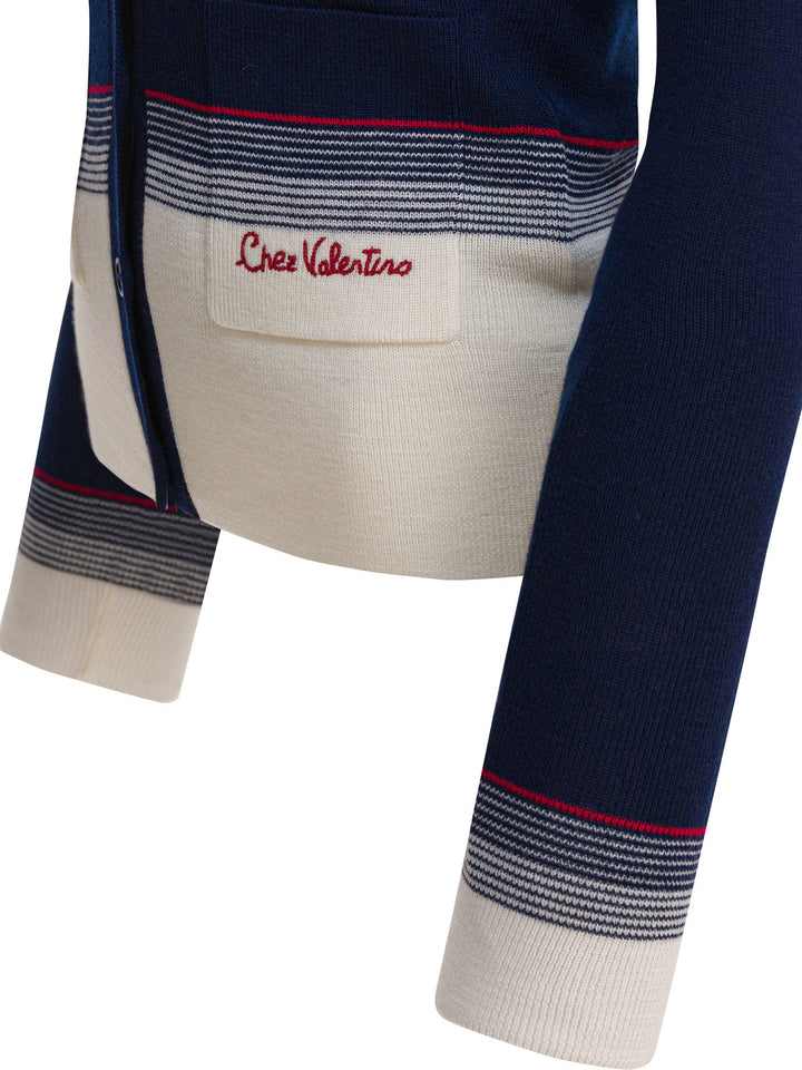 Valentino Virgin Wool Cardigan Knitwear - Blu | 0732d1e4f034b71318a01b15ffdd2592f9e0fa2c