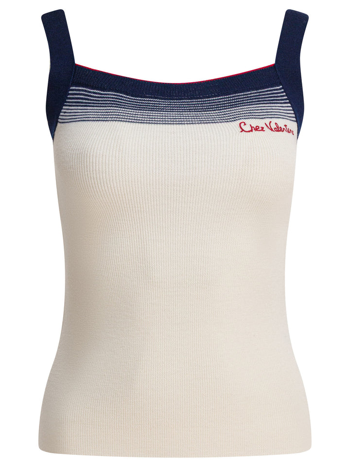 Valentino Virgin Wool Tank Top Top - Bianco | c386a65cdcc91523546899f6ca4331f930fda968