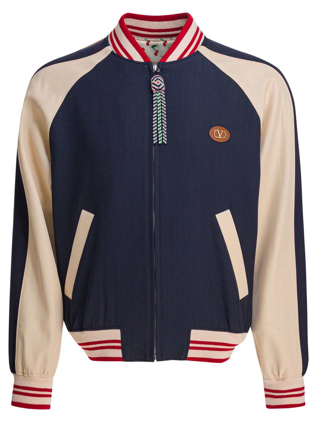 Valentino Virgin Wool Bomber Jacket Jackets and Coats - Blu | bccc1a33745964824f5869d9f31ebd82ab85635a