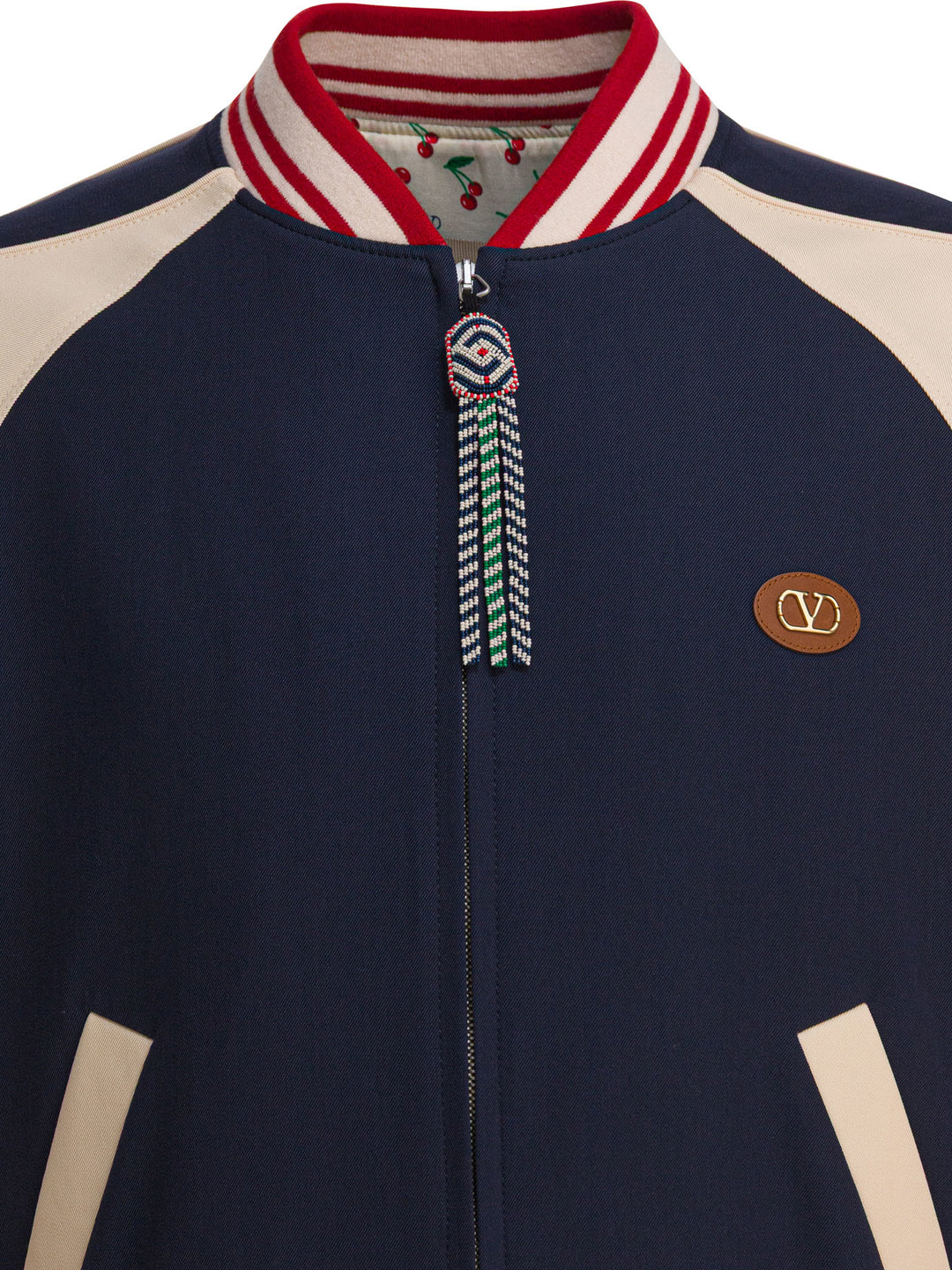 Valentino Virgin Wool Bomber Jacket Jackets and Coats - Blu | 09c6fc4f460517f619c26474f2135a310dfb7a77