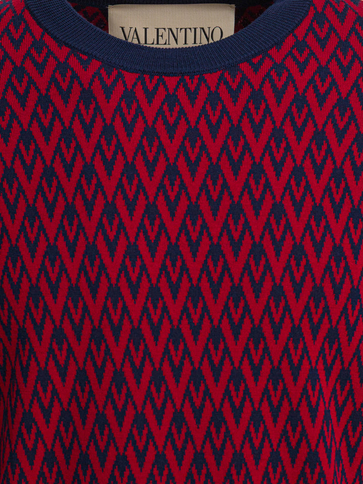 Valentino Toute La V Knitwear - Blu | 49369112260f7547b053524bada683977b228f96