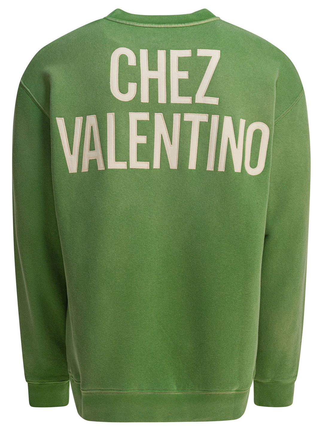 Valentino Cotton Crewneck Sweatshirt Sweatshirts - Verde | 3480de09377111a69691fb579b484373afbe7ca4