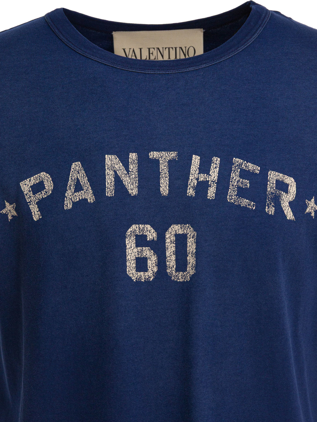 Valentino Cotton Crewneck T-Shirt T-shirts - Blu | 742a27bc00e9111ae481308f3d0e00b4c0c66711