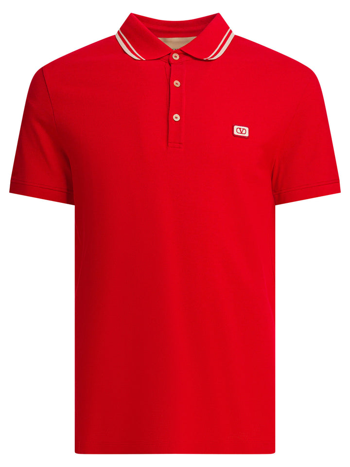 Valentino Cotton Short-Sleeved Polo Shirt Polo shirts - Rosso | 49accf0965d3a8b3e3827412fff6b865c4f85170