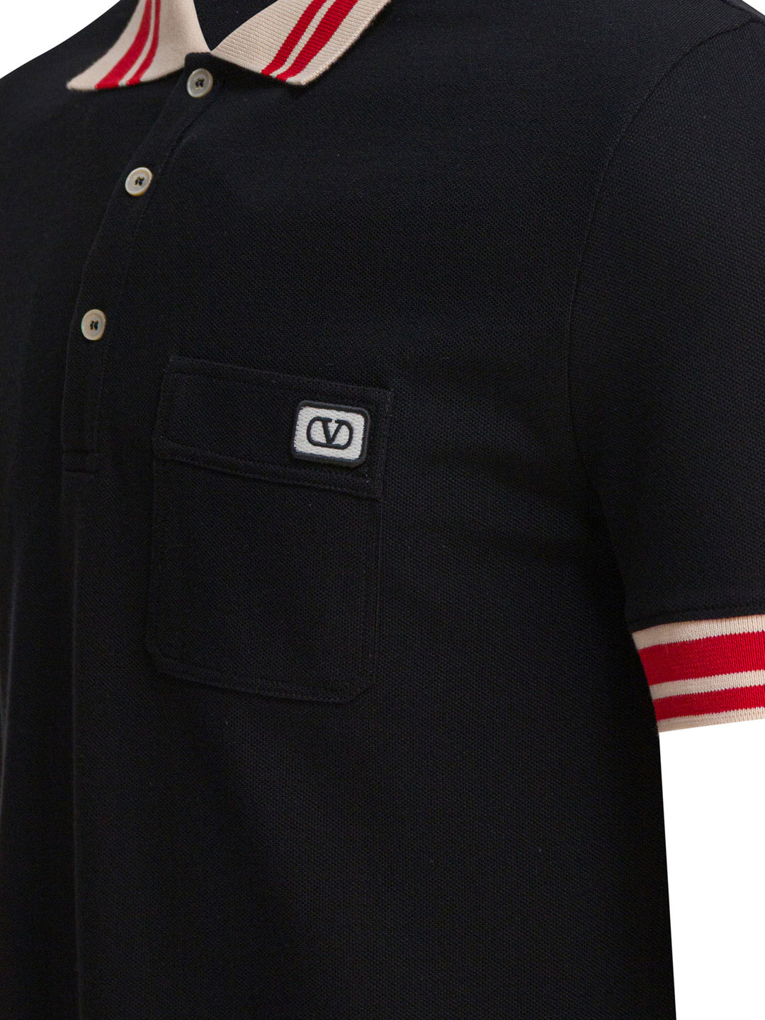 Valentino Cotton Short-Sleeved Polo Shirt Polo shirts - Nero | 705ee7a41cbbfd927fa80ee88b86ca78dce336f0