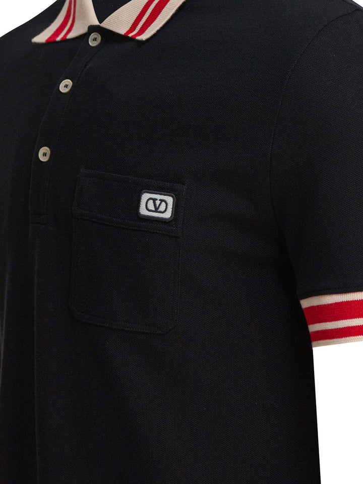 Valentino Cotton Short-Sleeved Polo Shirt Polo shirts - Nero | 705ee7a41cbbfd927fa80ee88b86ca78dce336f0