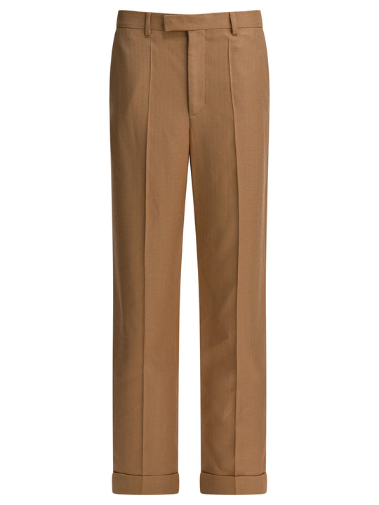 Viscose Pants Trousers Beige