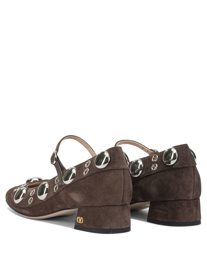 Valentino Garavani Mary Jane Vlogo Signature 30mm Heeled shoes - Marrone | 261ec39b2f697362a3bf91d543c6e5f6841bd247