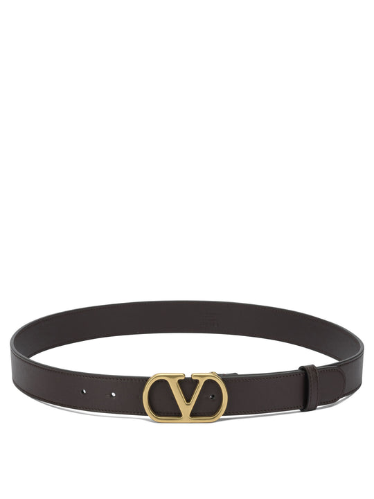 Vlogo Leather Belt Cinture Marrone