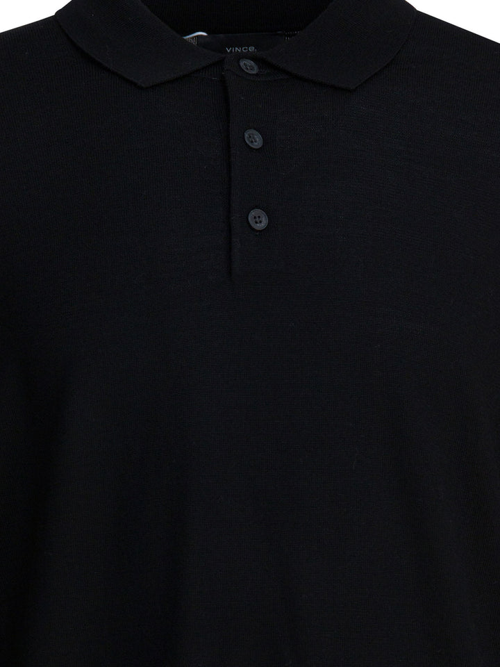 Vince Merino Wool Polo Shirt Polo shirts - Nero | e2c408265d03a3e8c3946fd9b04ef86ead99c96e