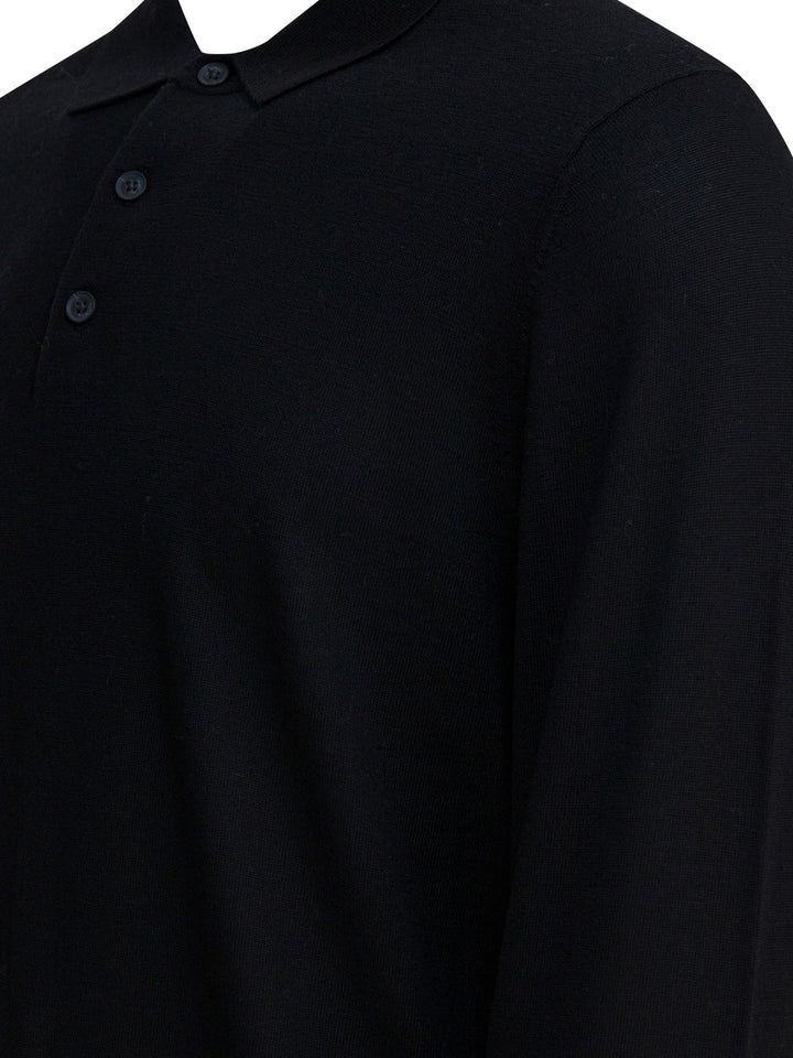 Vince Merino Wool Polo Shirt Polo shirts - Nero | 391dce97fe219f4b6ff284fb73c75f3e177d5578