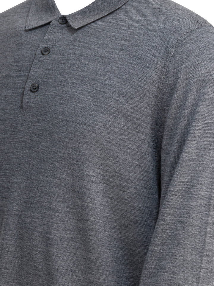 Vince Merino Wool Polo Shirt Polo shirts - Grey | bf511adde168b4a4242c38c987d1d7d39b6fb9f3
